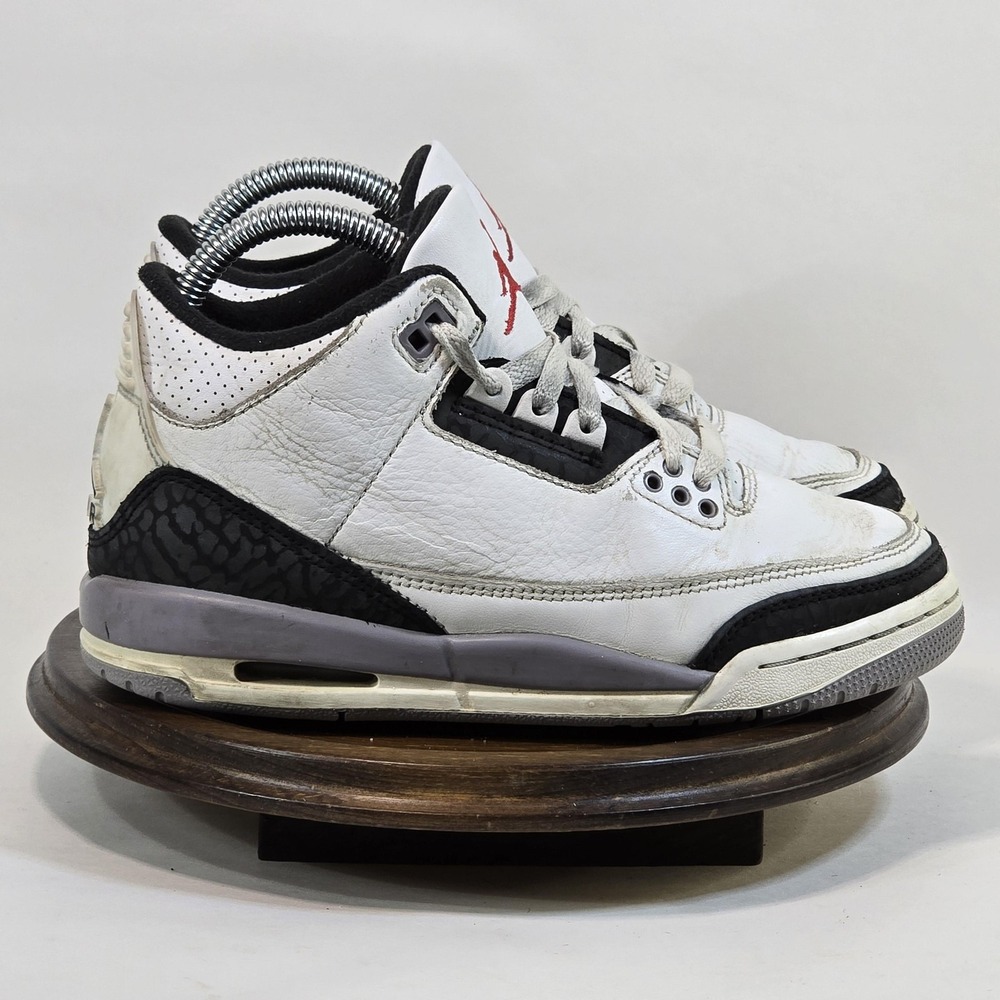 Nike Air Jordan 3 Retro White Cement Shoes Youth Size 4Y Black Red DM0967-106 OG